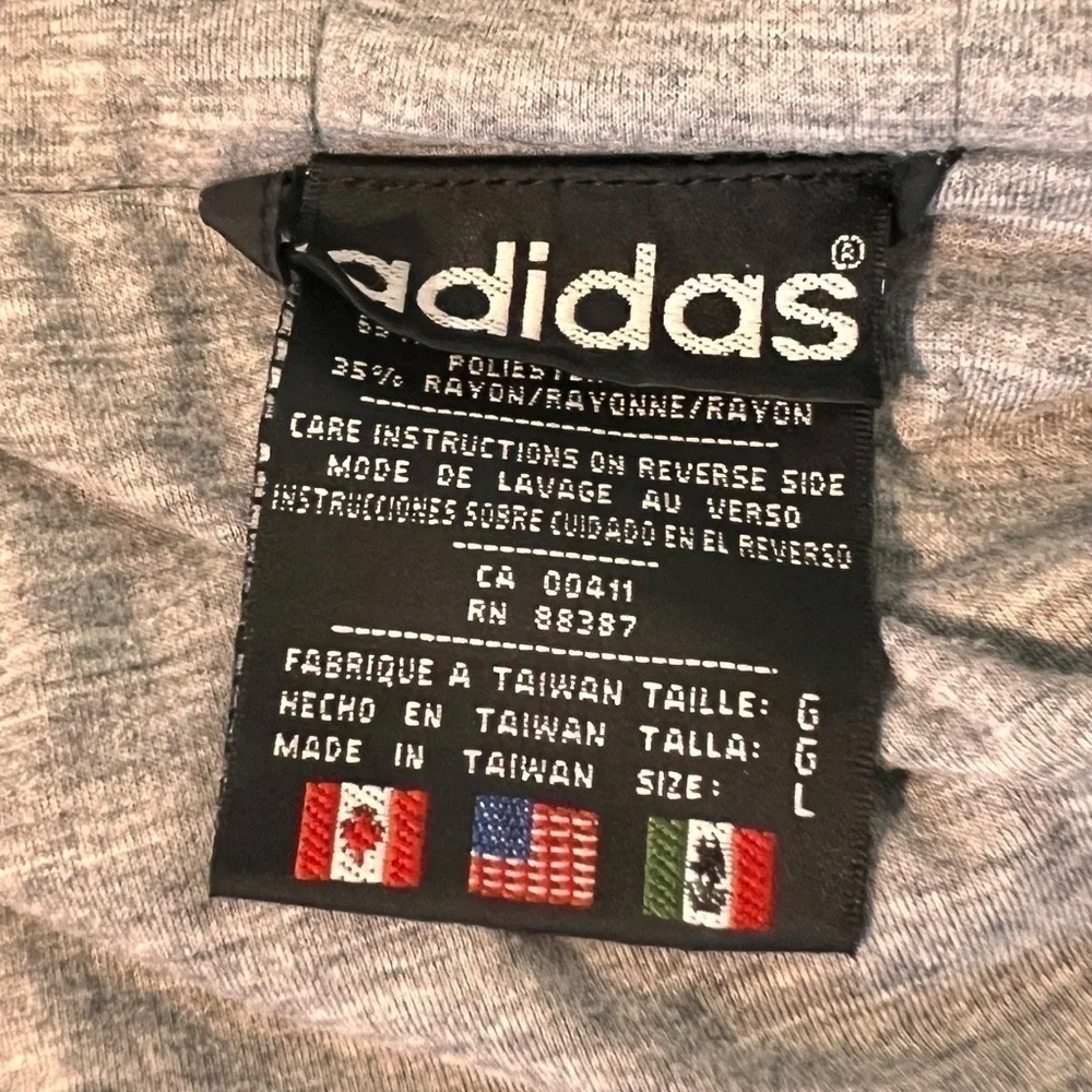 Adidas Black White Three Striped Button Zipper Front Water Resistant Jacket L